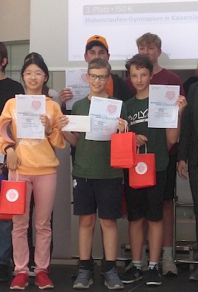 Winnie Huang, Maximilian Chelminski, Tammo Pfeiffer, Lukas Hilger und Birk Janson stellten das beste Team der Stufe 7/8.